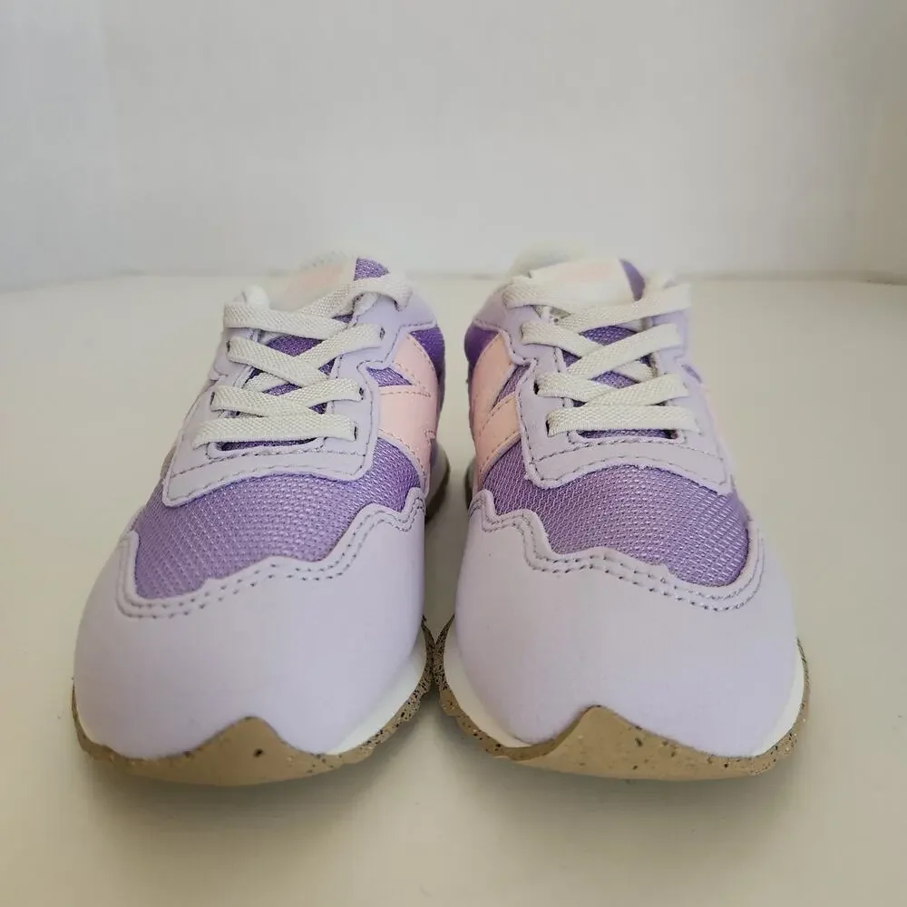 New Balance Kid's 237 V1 Bungee Sneaker, Lilac Glo/Shell Pink, 9 M Toddler